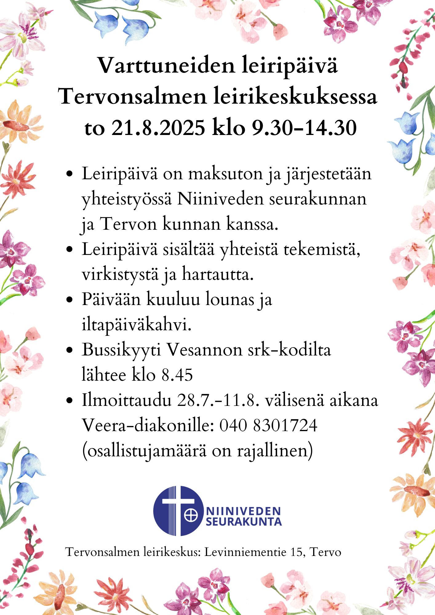 Varttuneiden leiripäivä varttuneiden leiripäivän mainos