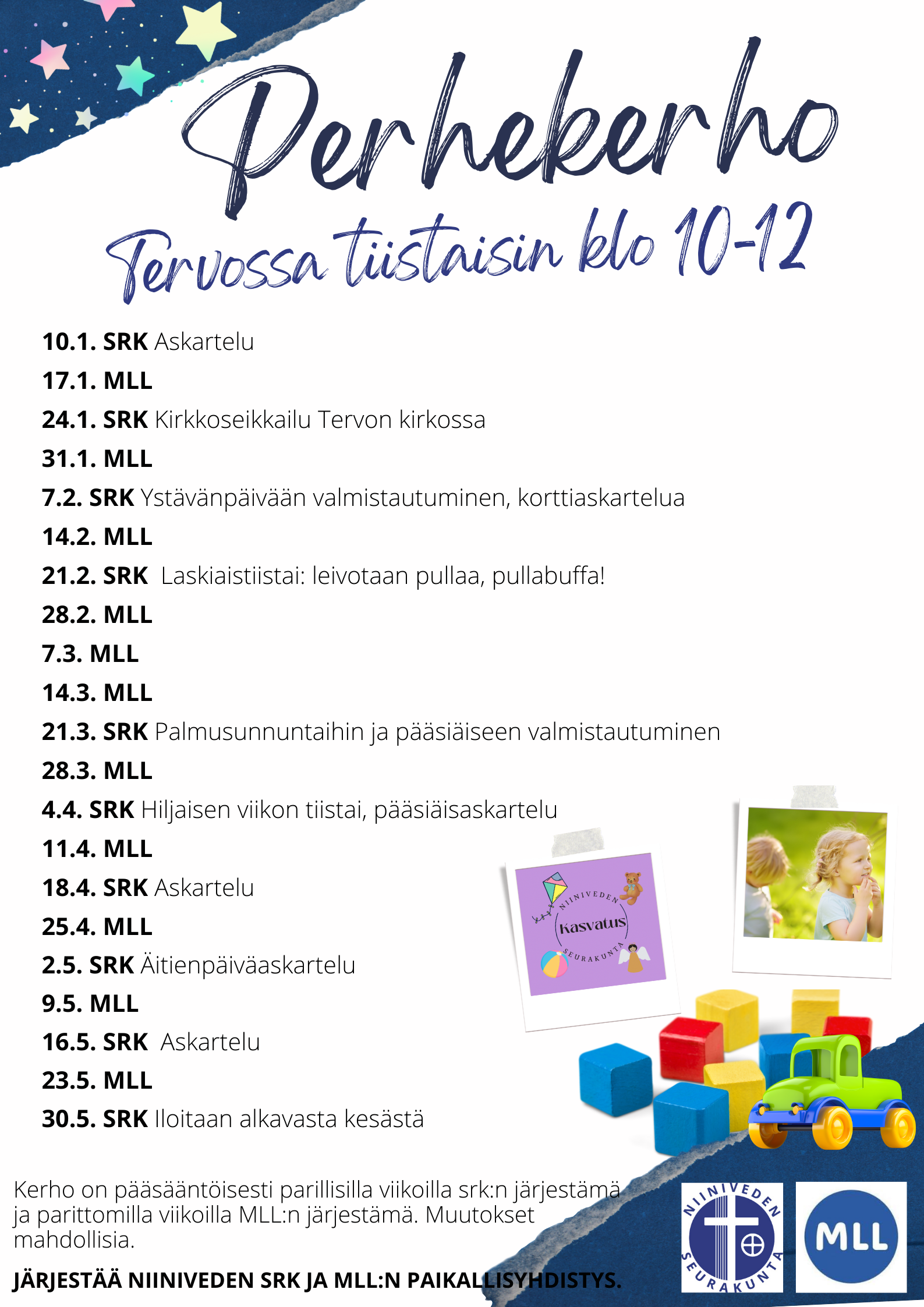 Perhekerhon ohjelma kevätkaudella 2023